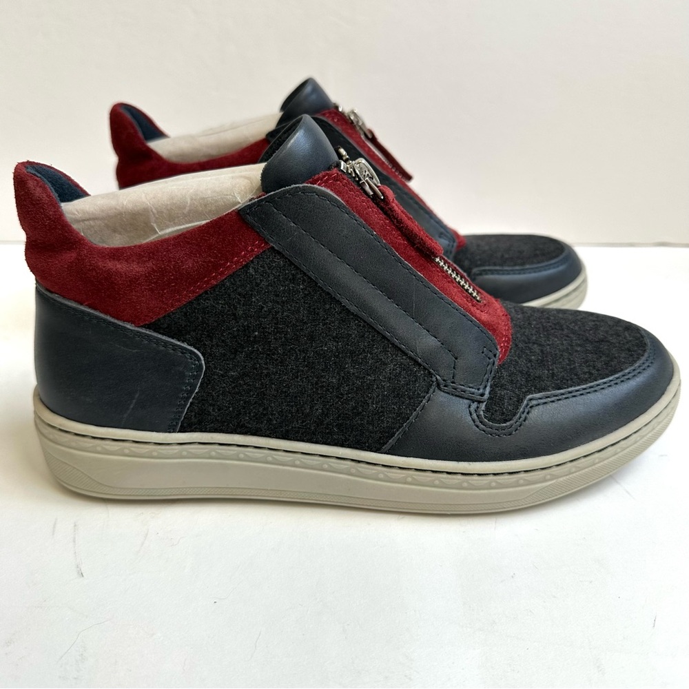 Earth Zane Leather Blue and Red Ankle Sneakers Size 8 NWT - Picture 3 of 10